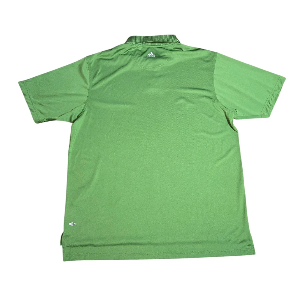 Adidas ClimaLite Sweat Wicking Green Stretch 2 Button‎ Short Sleeve Polo Size XL